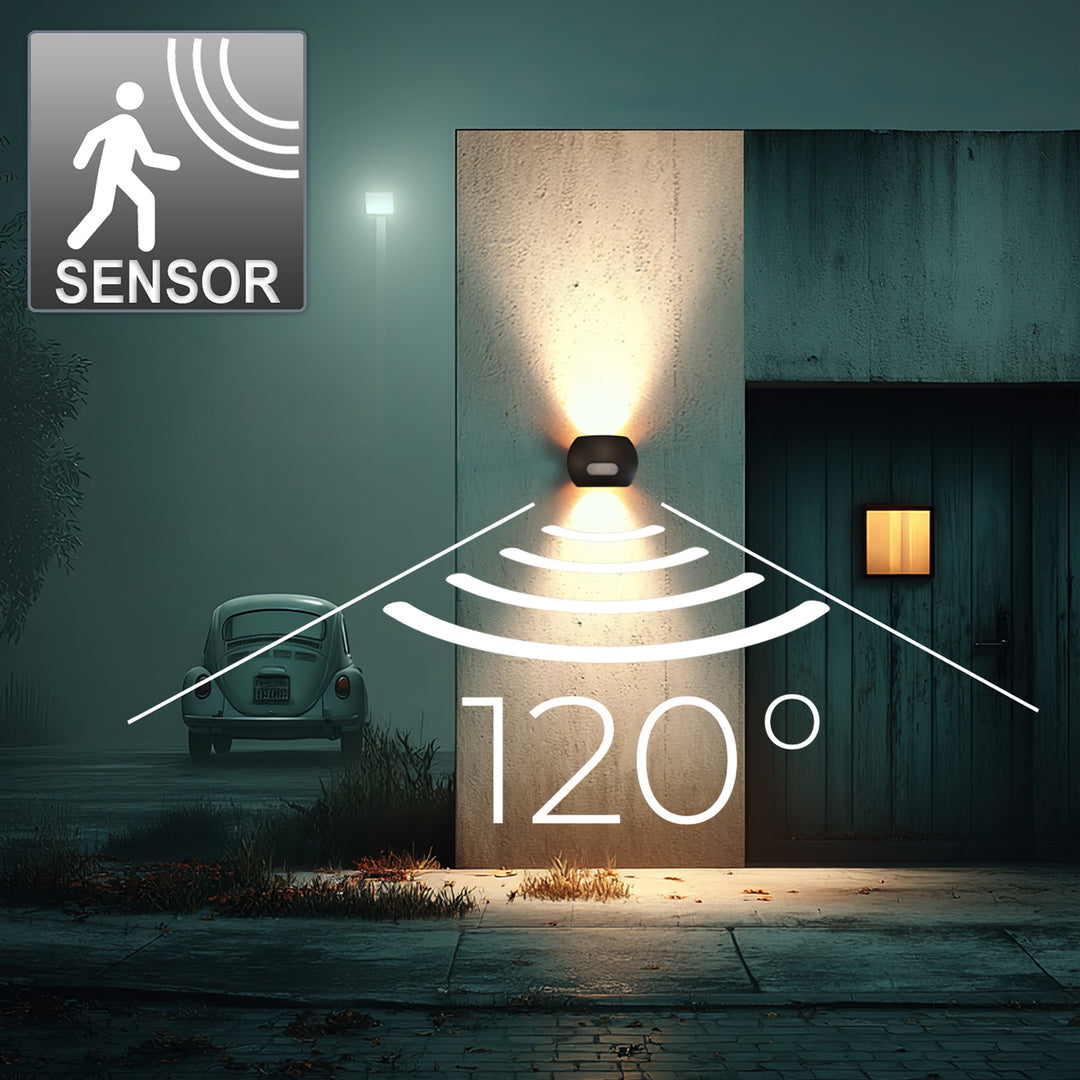 Nástěnná lampa LED s PIR pohybovým senzorem neutrální bílá 20W 1200l MCE366