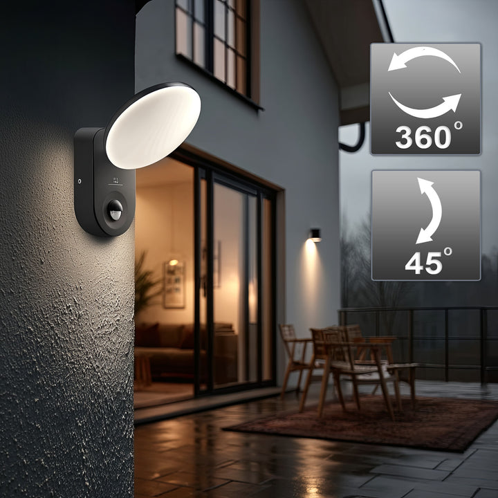 Nástěnná lampa LED s PIR pohybovým senzorem MCE367 neutrální bílá 15W (1100lm)