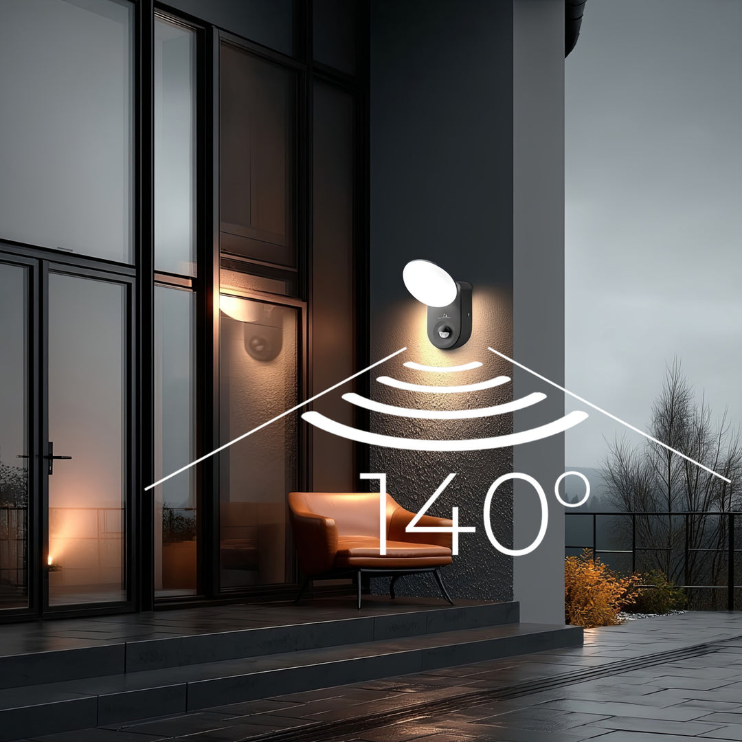 Nástěnná lampa LED s PIR pohybovým senzorem MCE367 neutrální bílá 15W (1100lm)