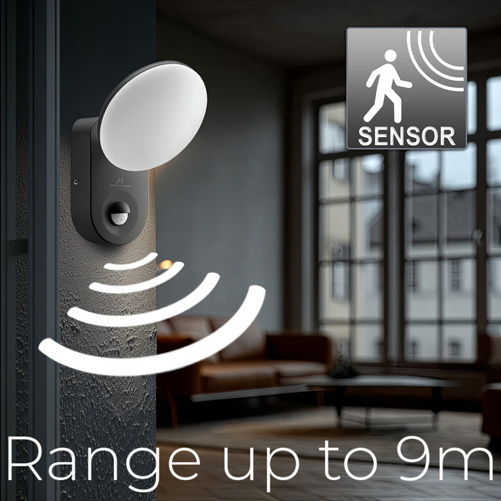 Nástěnná lampa LED s PIR pohybovým senzorem MCE367 neutrální bílá 15W (1100lm)