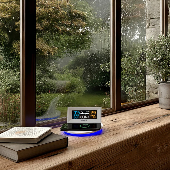 Bezdrátová meteostanice s bezdrátovou nabíječkou Qi GreenBlue GB213