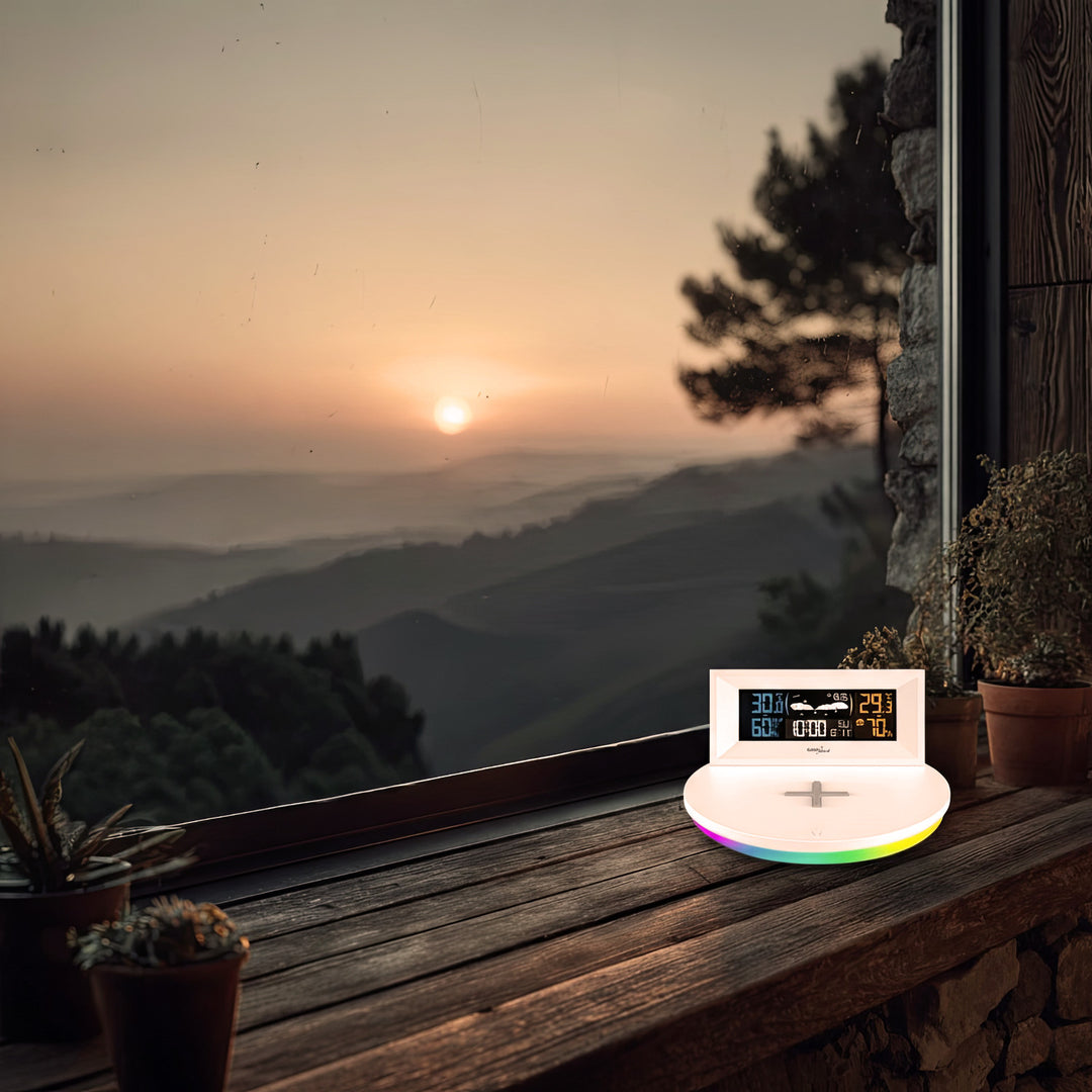 Bezdrátová meteostanice s bezdrátovou nabíječkou Qi GreenBlue GB213