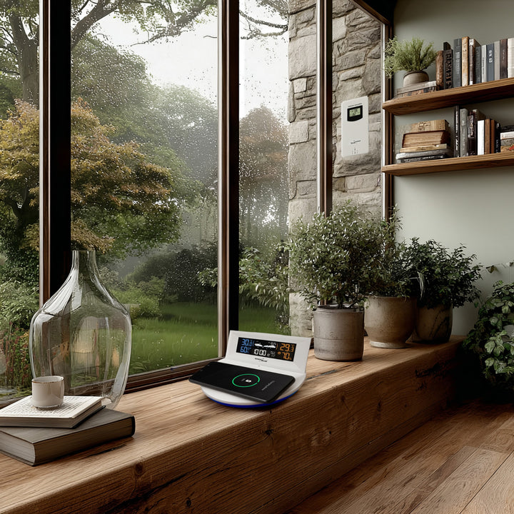 Bezdrátová meteostanice s bezdrátovou nabíječkou Qi GreenBlue GB213