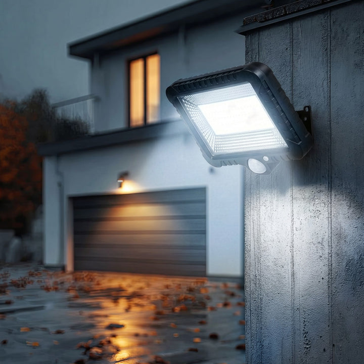 Solární LED nástěnná lampa MCE438 s pohybovým senzorem