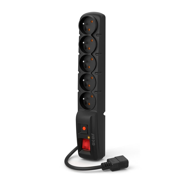 Přepěťová ochrana Acar, zástrčka IEC, černá, 2300W, 5m, F5 IEC