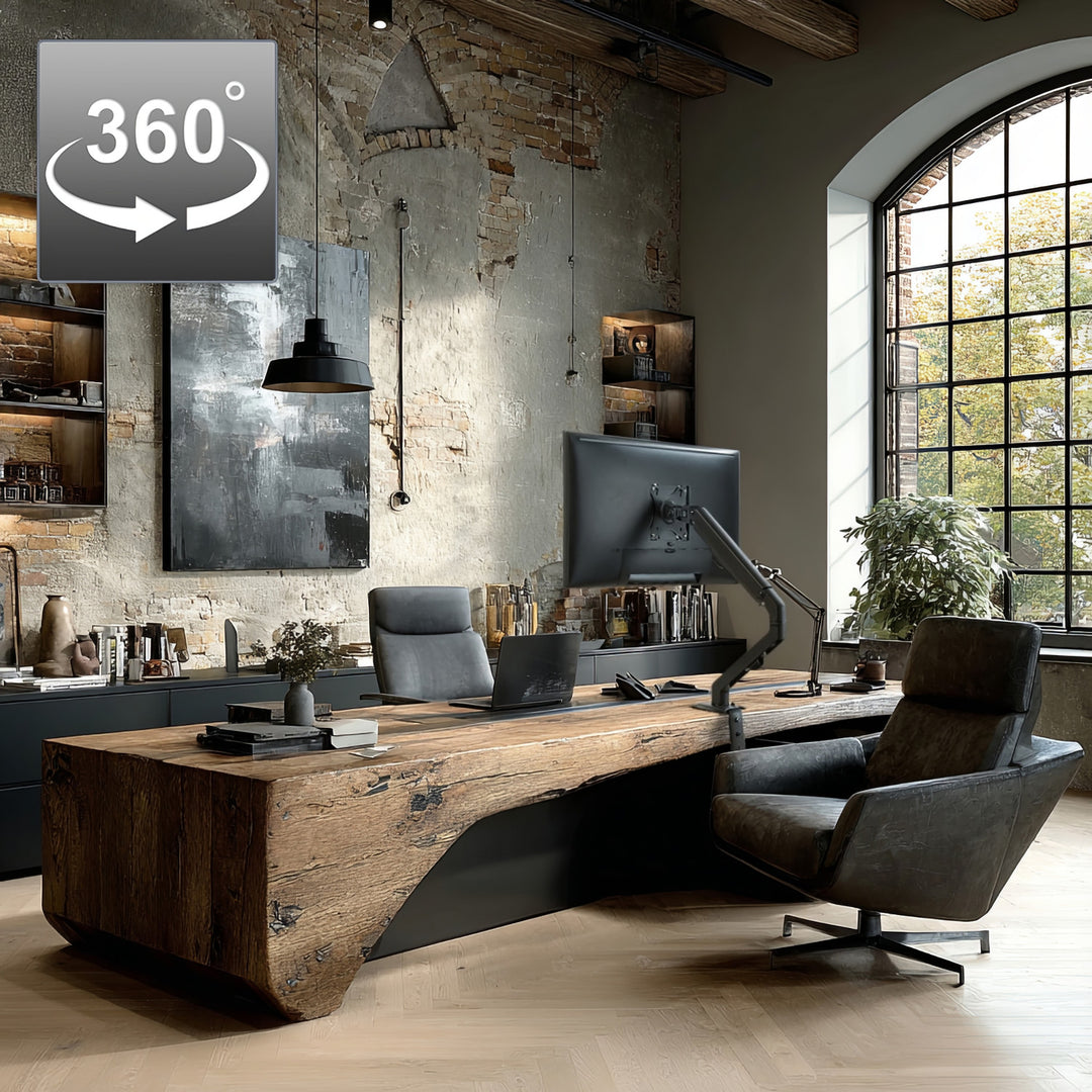 Maclean MC-906 1-komorový držák monitoru s plynovou pružinou 17-27'' stolní držák rameno monitoru otočné naklápěcí otočné VESA 75x75 100x100 do 7 kg