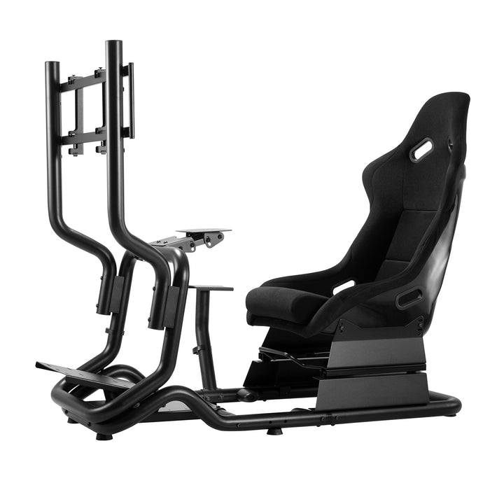 Závodní simulátor Kokpit 3 v 1 Hrací sedačka do 130 kg Držák řadicí páky Stojan na volant Držák na TV do 50" Max. Vesa 400x200 ...