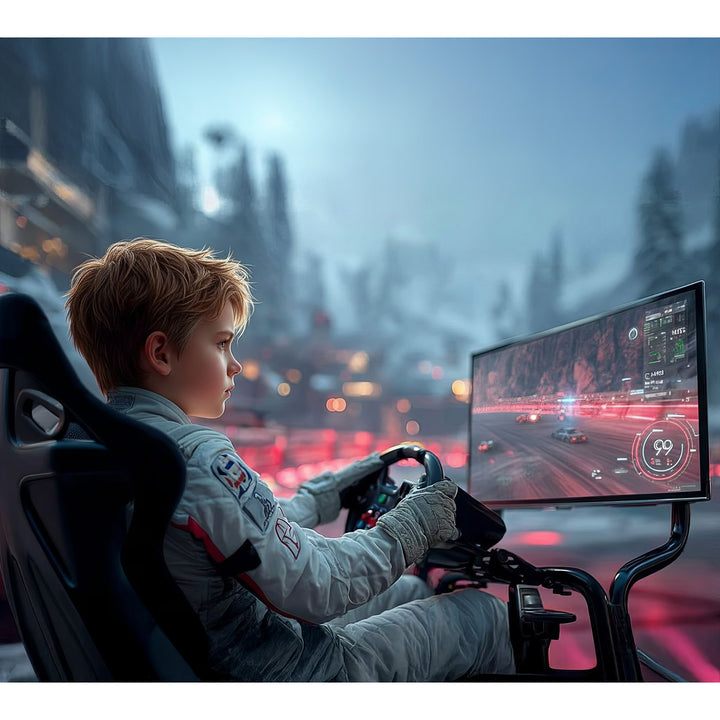 Závodní simulátor Kokpit 3 v 1 Hrací sedačka do 130 kg Držák řadicí páky Stojan na volant Držák na TV do 50" Max. Vesa 400x200 ...