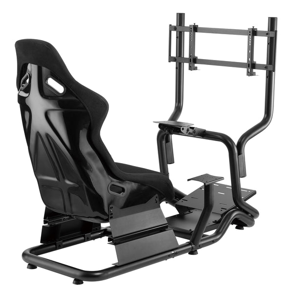 Závodní simulátor Kokpit 3 v 1 Hrací sedačka do 130 kg Držák řadicí páky Stojan na volant Držák na TV do 50" Max. Vesa 400x200 ...