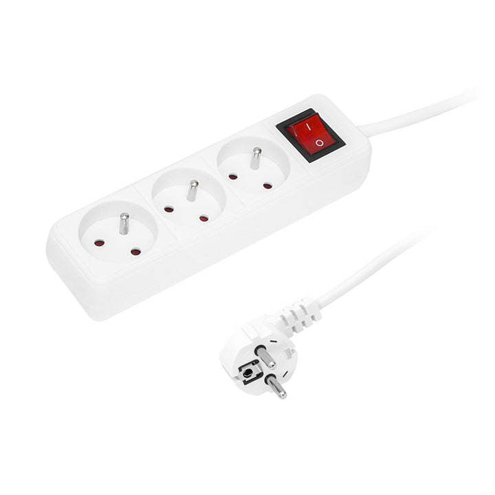 Prodlužovací kabel se 3 zásuvkami a vypínačem 1,5 m bílý PR-370wsp 3x1,5 mm Blow