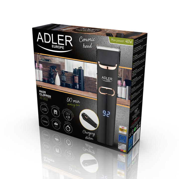 Zastřihovač vlasů Adler, LCD displej, 40W, AD 2832