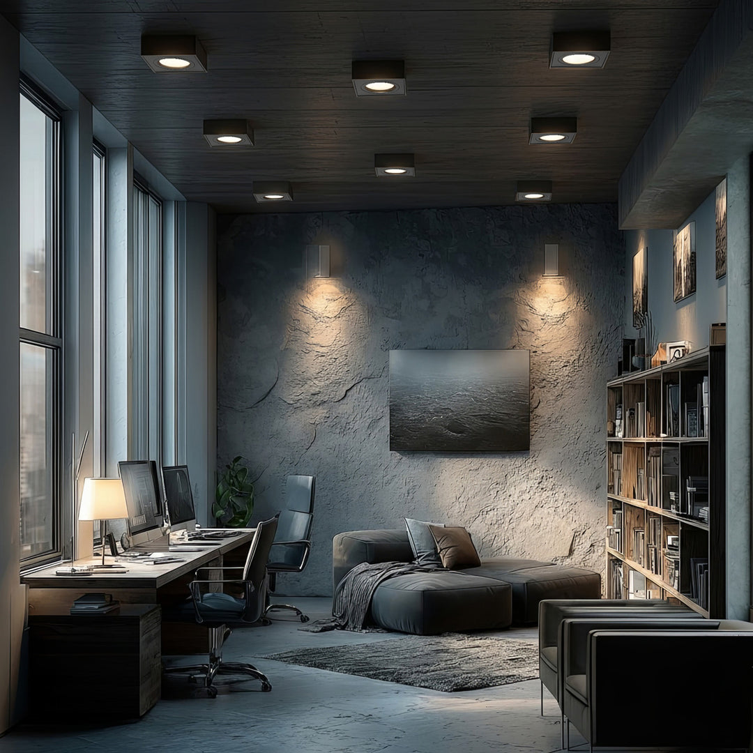 Bodové stropní svítidlo Maclean MCE464 B, pro světelné zdroje MR16 / GU10, černé, 94x94x32mm, hranaté, alu