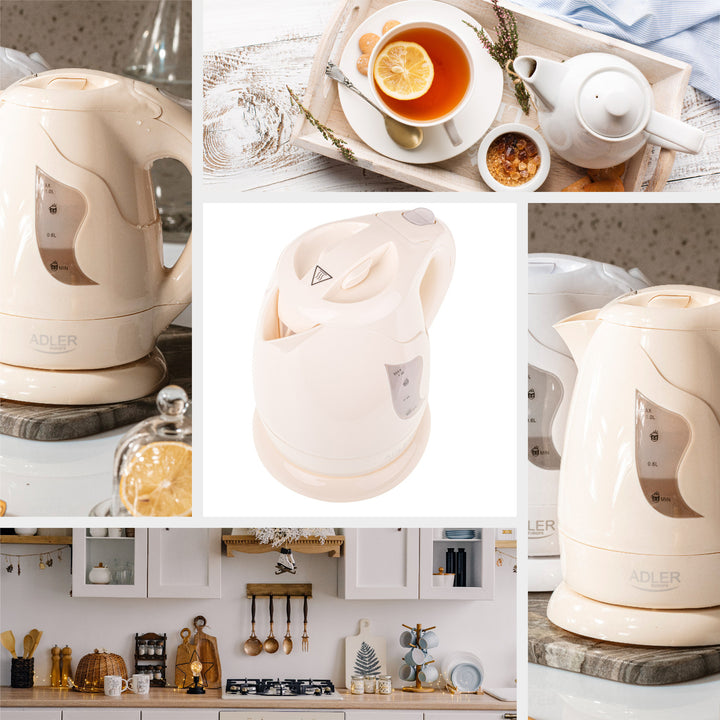 Akumulátorová konvice Adler, 850W, 1L, béžová, AD 08 b