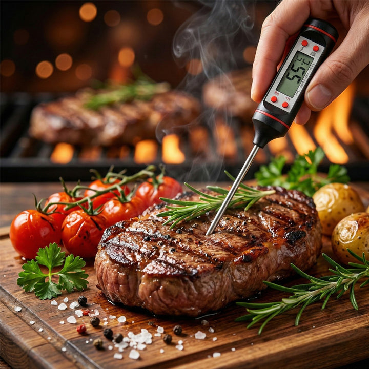 Teploměr/sonda na potraviny GreenBlue GB178, délka sondy 15 cm, teplotní rozsah -50 stupňů C až +300 stupňů C, přesnost 0,1 stupně C