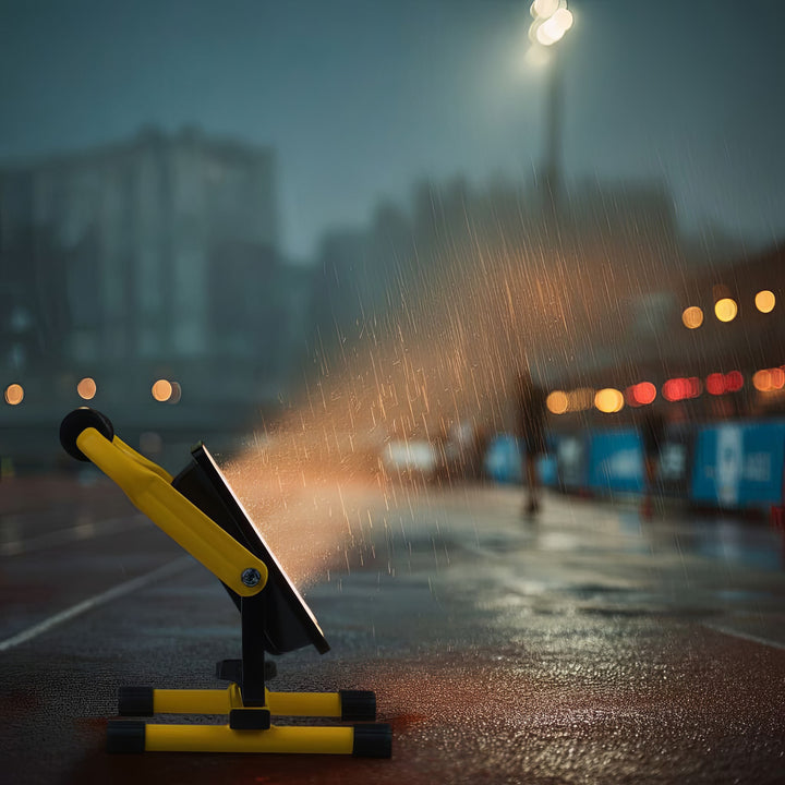 Maclean MCE632 Žlutý podlahový stojan pro LED reflektory Maclean MCE550/650 MCE652 s nastavitelným úhlem sklonu