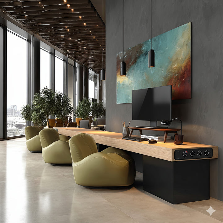 Dřevěný stojan pro monitor / notebook Maclean, (500x240x120mm), barva černý ořech, max. 20 kg, MC-930