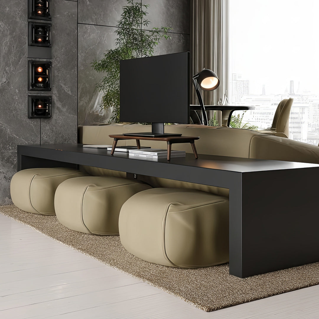 Dřevěný stojan pro monitor / notebook Maclean, (500x240x120mm), barva černý ořech, max. 20 kg, MC-930