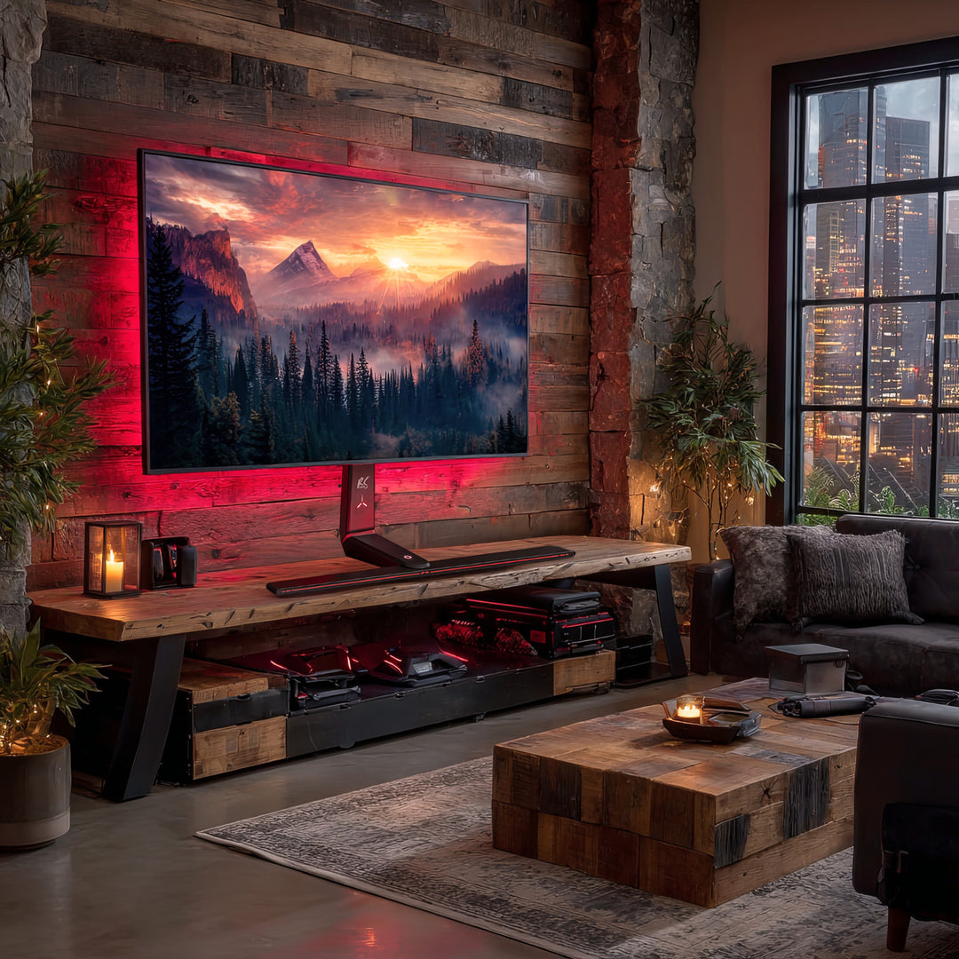 Stojan pro herní monitor NanoRS, výškově nastavitelný, RGB LED, 32-55", max. VESA 400x400, max. 40 kg, RS167