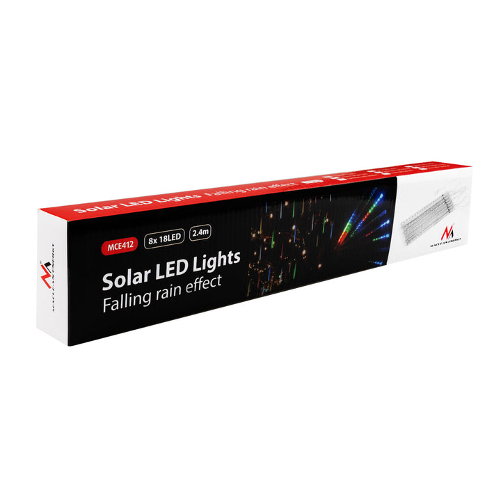 Maclean MCE411 Solární LED světla 2,4 m, 144 LED diod, LED režim, 800mAh Li baterie, padající rampouchy