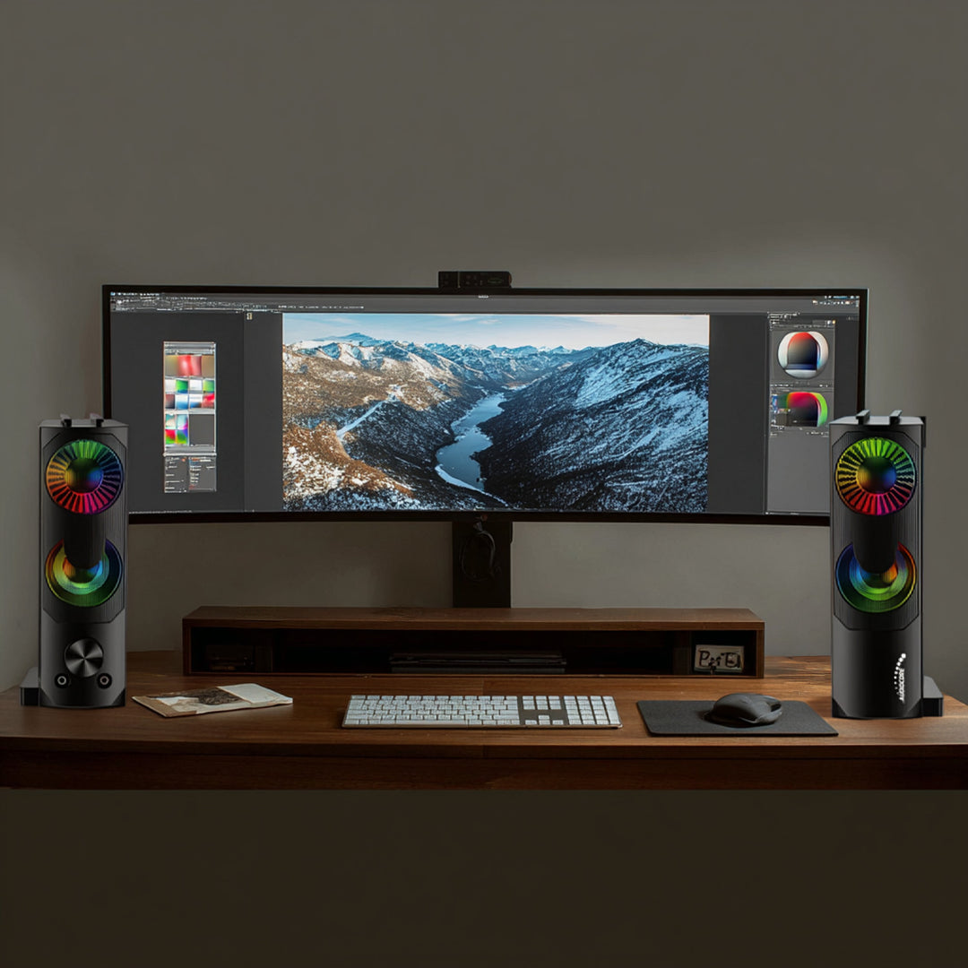 Audiocore AC955 3Wx2 počítačový soundbar, LED, USB 5v, line-in