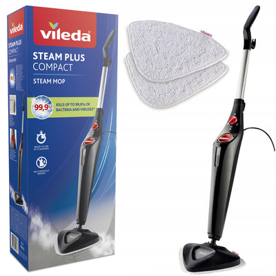 Parní mop Vileda Steam Plus Compact, výkon 1550 W, objem nádržky 400 ml, 2 náplně,