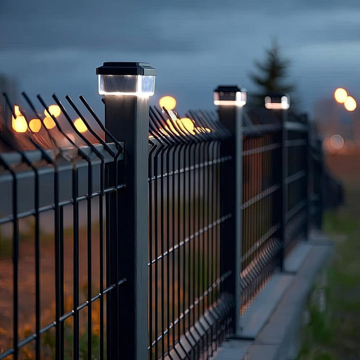 LED solární sloupková lampa 100*100 Greenblue GB128 - obklopující stříška