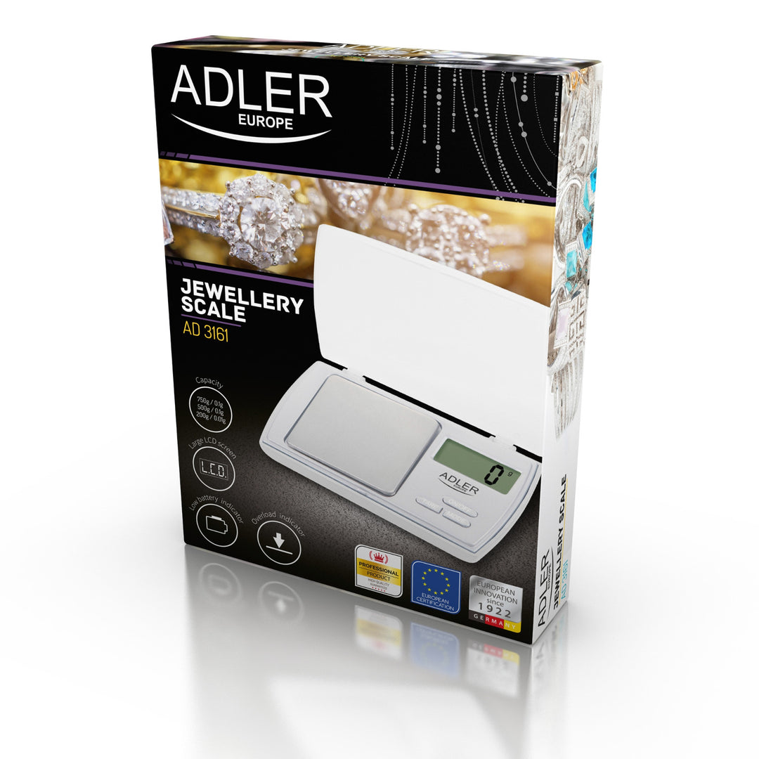 Přesná váha Adler AD 3161 s přehledným LCD displejem