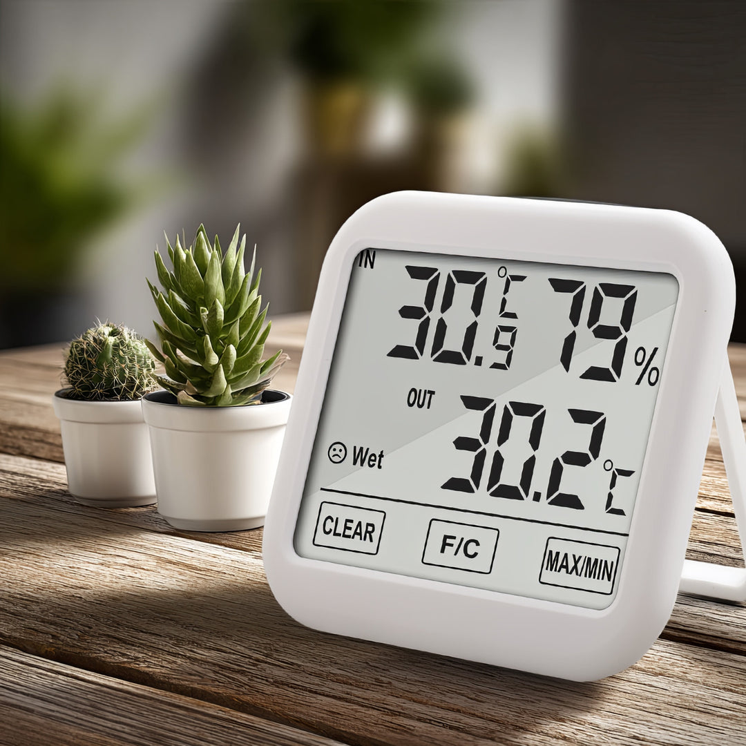 Meteostanice s venkovní sondou, délka kabelu 1,5 m, baterie 2xAA, GreenBlue  GB381