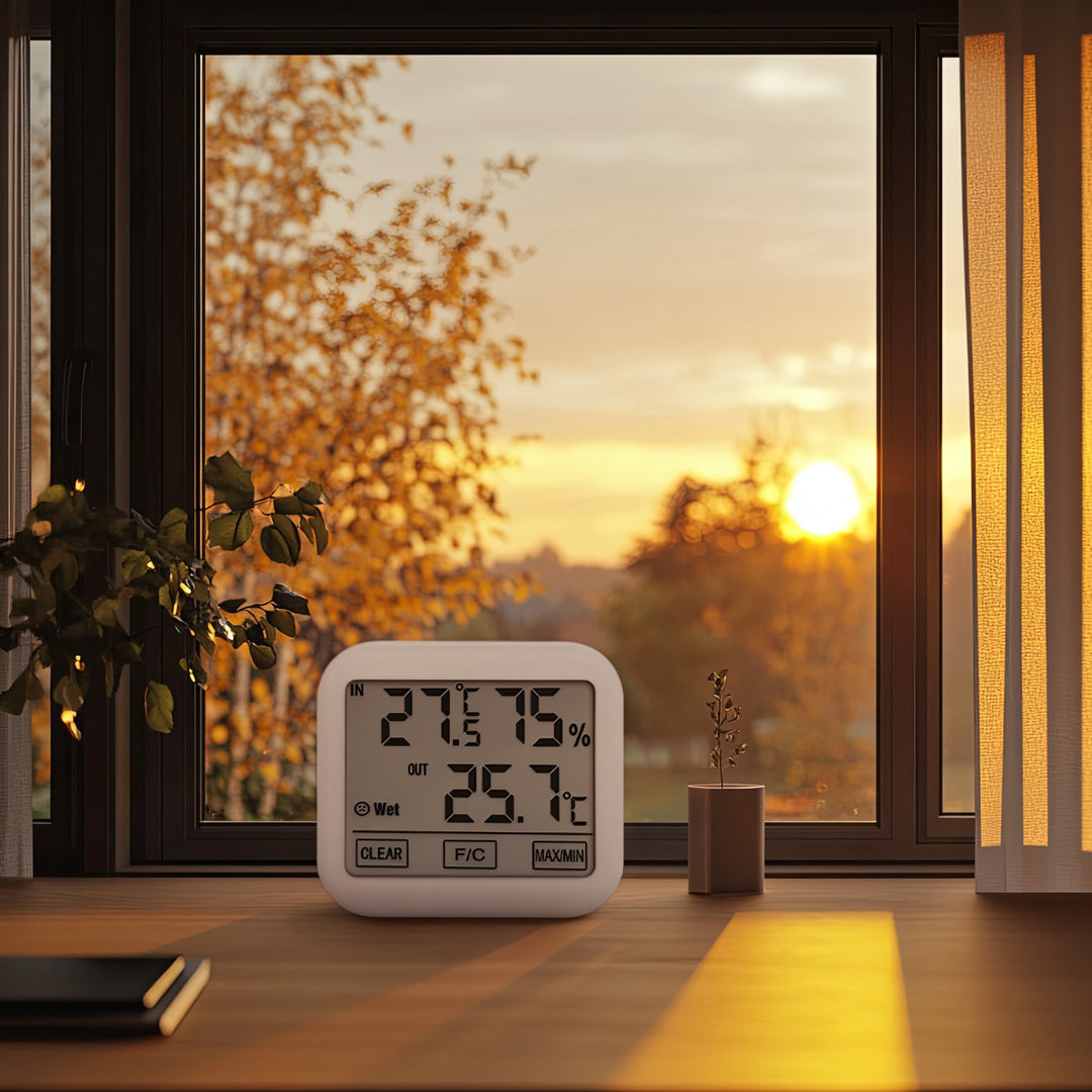 Meteostanice s venkovní sondou, délka kabelu 1,5 m, baterie 2xAA, GreenBlue  GB381