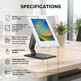 Maclean Držák pro reklamu na tablet, nástěnný držák se zámkem, 9,7"-11", iPad/iPad Air/iPad Pro, Samsung Galaxy Tab A/Tab A7/Tab S6 Lite, MC-474W