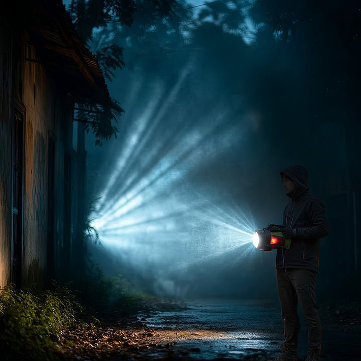 LED svítilna 3v1 Maclean, funkce powerbanky, 3 režimy svícení, 5W XM-L-T6, studená bílá 6500K, 3,7V 3x18650, 4500mAh, MCE345