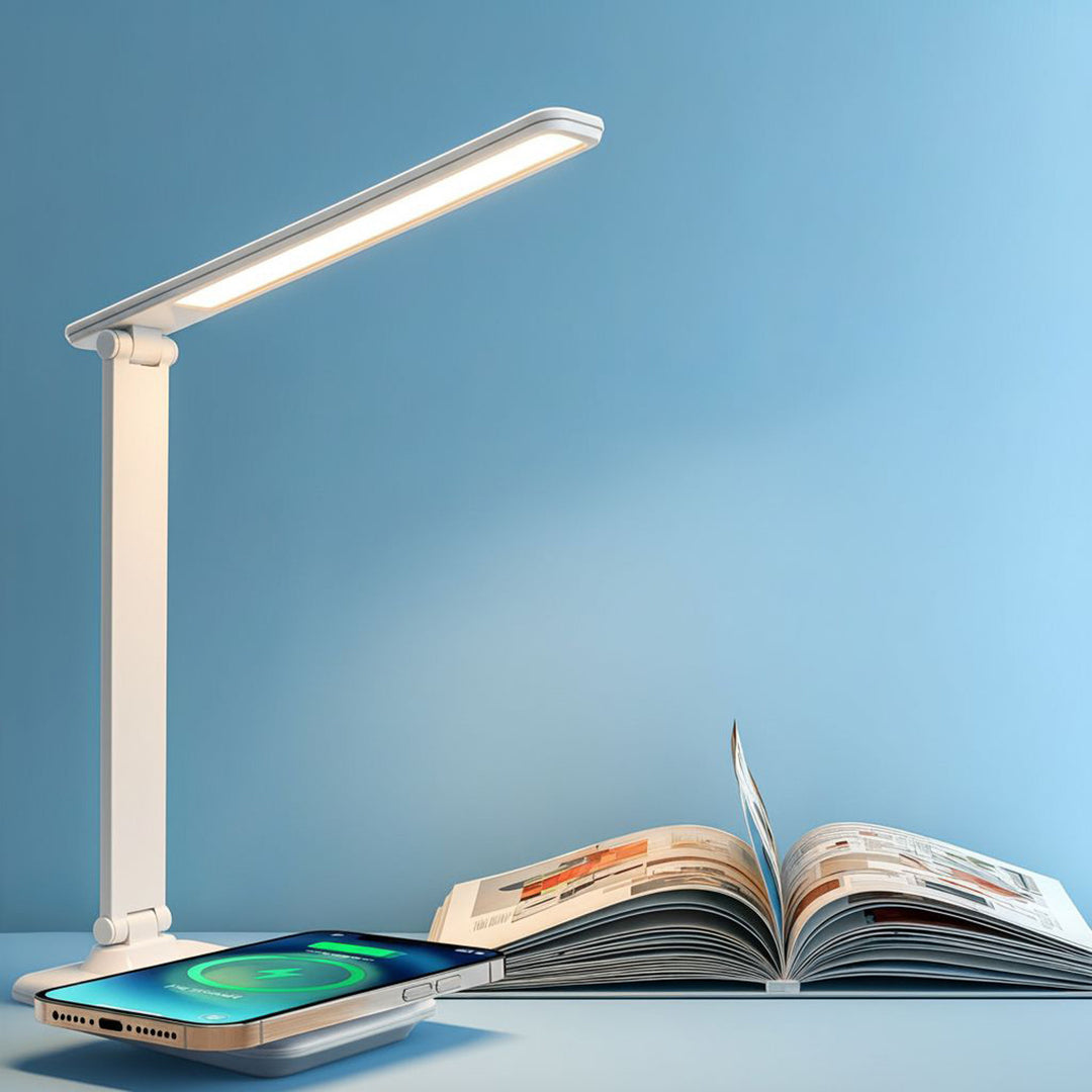 Stmívatelná stolní lampa LED 9W s indukční nabíječkou Qi