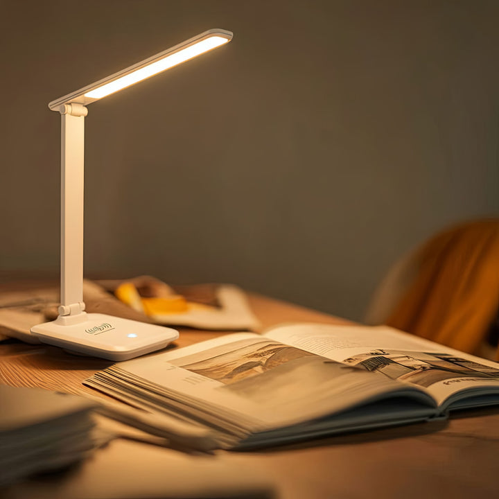 Stmívatelná stolní lampa LED 9W s indukční nabíječkou Qi