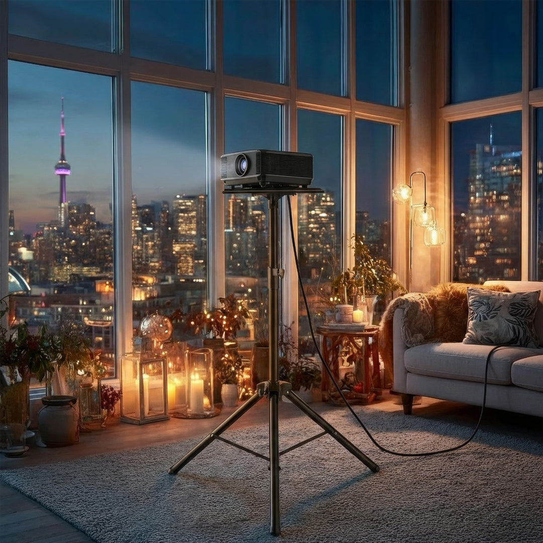 Přenosný stojan Maclean, pro projektor, z oceli, výškově nastavitelný, 1,2-1,7 m, MC-953