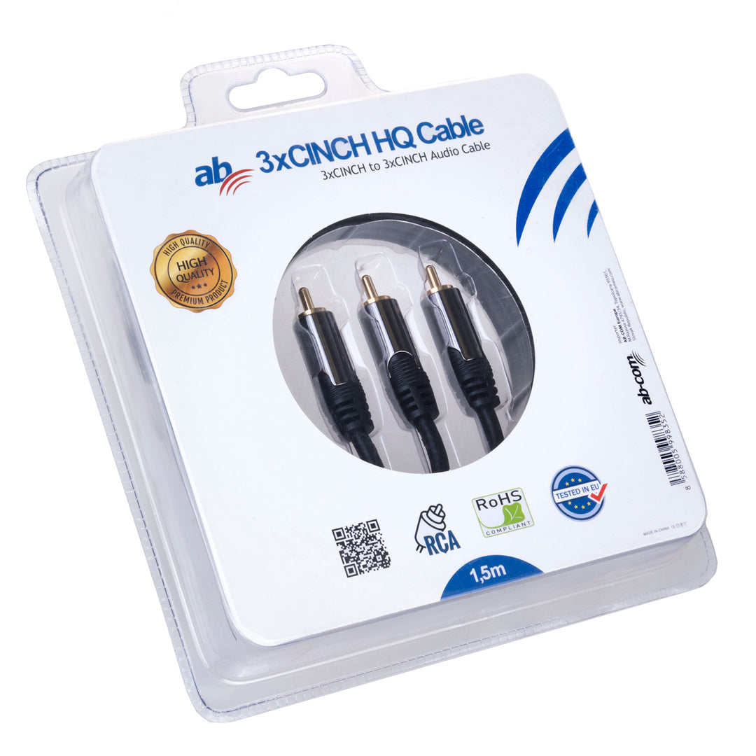 Kabel AB HQ 3 x CINCH 1,5m / KAB AB HQ 3XCINCH 1,5M