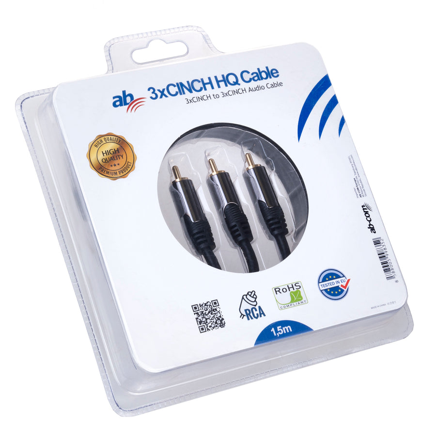 Kabel AB HQ 3 x CINCH 1,5m / KAB AB HQ 3XCINCH 1,5M
