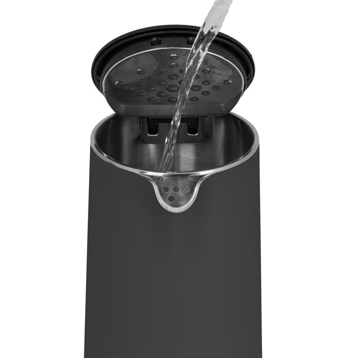 Rychlovarná konvice Rychlovarná konvice s regulací teploty 1,5 l Funkce KEEP WARM Ukazatel hladiny vody 360° Otočná základna 2200 W Antracitová barva