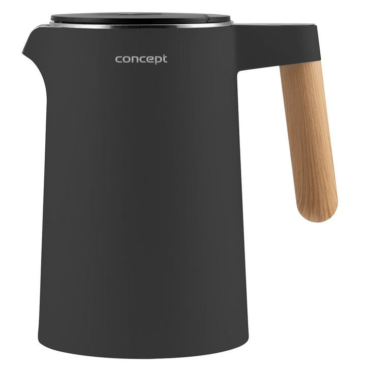 Rychlovarná konvice Rychlovarná konvice s regulací teploty 1,5 l Funkce KEEP WARM Ukazatel hladiny vody 360° Otočná základna 2200 W Antracitová barva