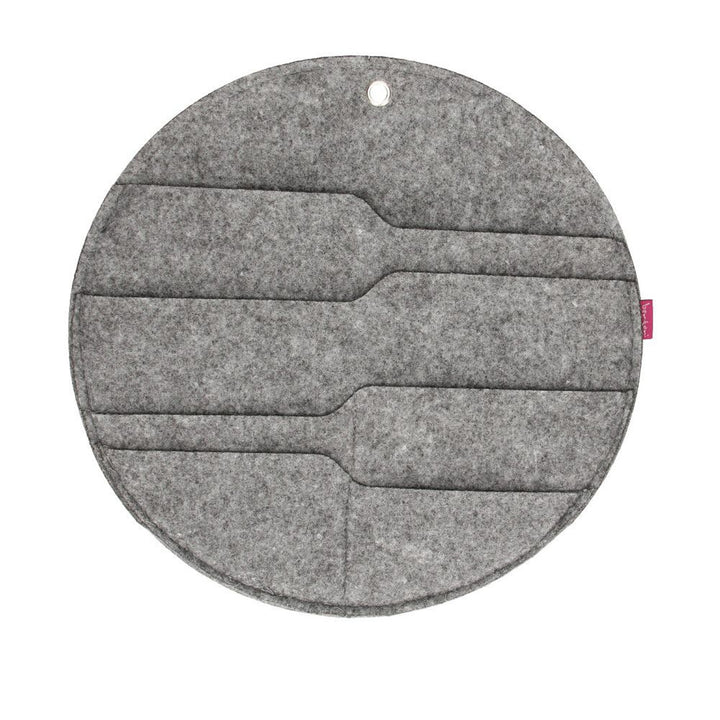 Bertoni plstěný nástěnný organizér Circle L průměr 35 cm - šedý, 4 kapsy