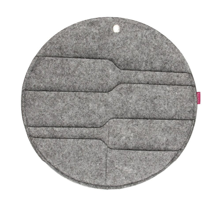 Bertoni plstěný nástěnný organizér Circle L průměr 35 cm - šedý, 4 kapsy