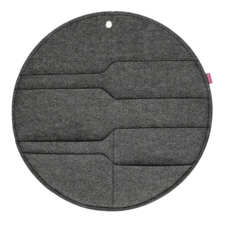 Bertoni plstěný nástěnný organizér Circle L průměr 35 cm - antracit, 4 kapsy