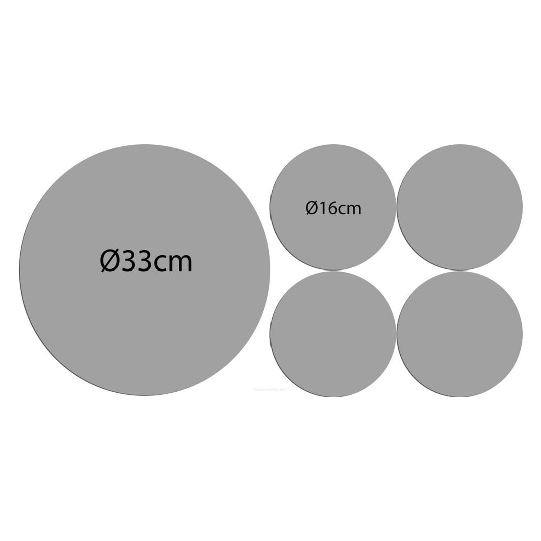 Sada kulatých plstěných podložek na stůl 1 + 4 - BUNCH