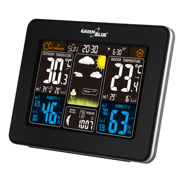 Meteorologická stanice GreenBlue GB523 + baterie + napájecí zdroj