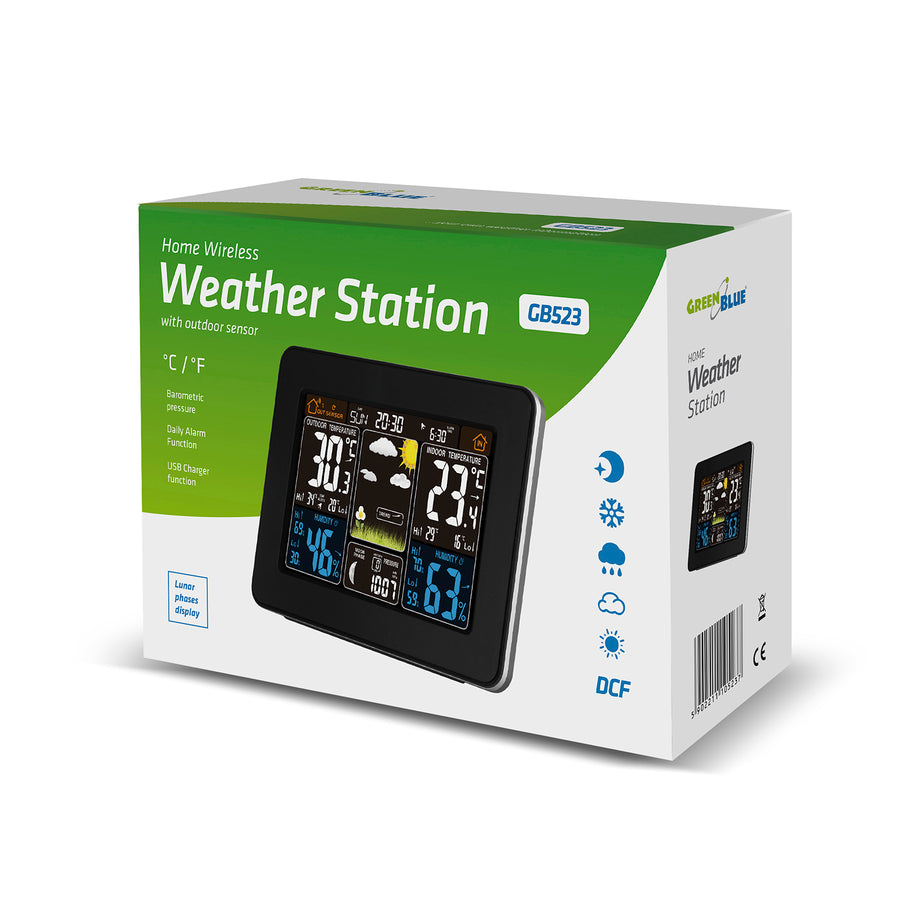 Meteorologická stanice GreenBlue GB523 + baterie + napájecí zdroj