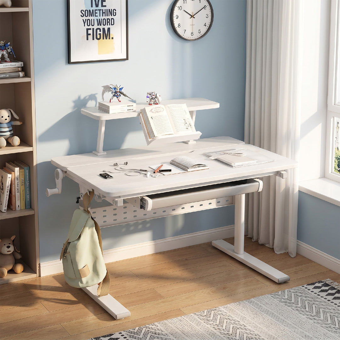 Dětský stůl Ergo Office, výškově nastavitelný, šedý, max. 40 kg, 900x600 mm, ER-483