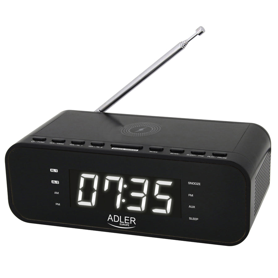 Radiobudík s FM rádiem, bezdrátovou nabíječkou a Bluetooth - Adler AD 1192B