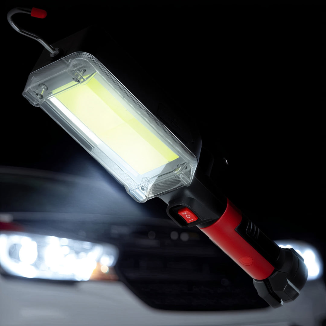 Magnetická dílenská lampa Maclean COB, 2x1200mAh, 700lm, USB Type-C/Micro USB, MCE307