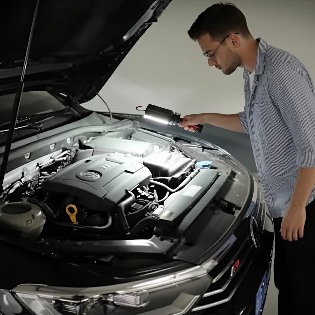 Magnetická dílenská lampa Maclean COB, 2x1200mAh, 700lm, USB Type-C/Micro USB, MCE307