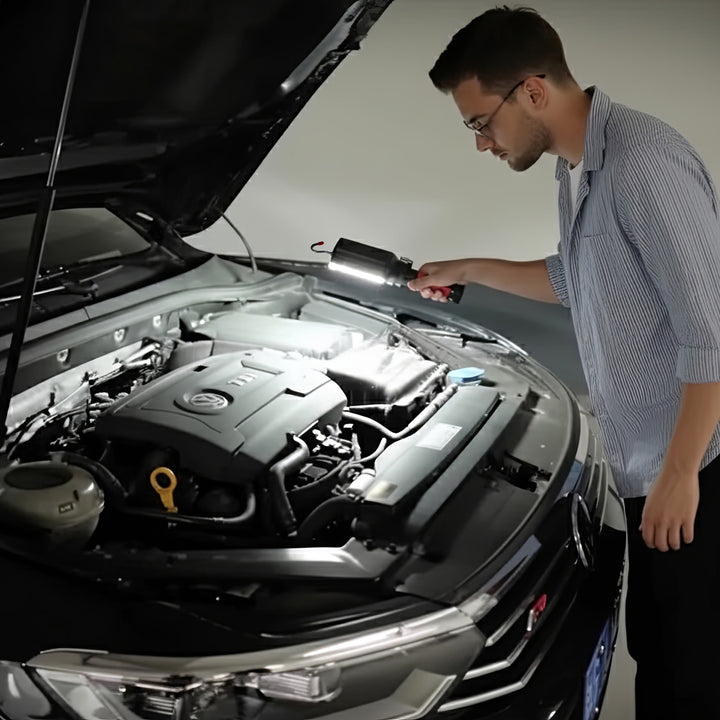 Magnetická dílenská lampa Maclean COB, 2x1200mAh, 700lm, USB Type-C/Micro USB, MCE307