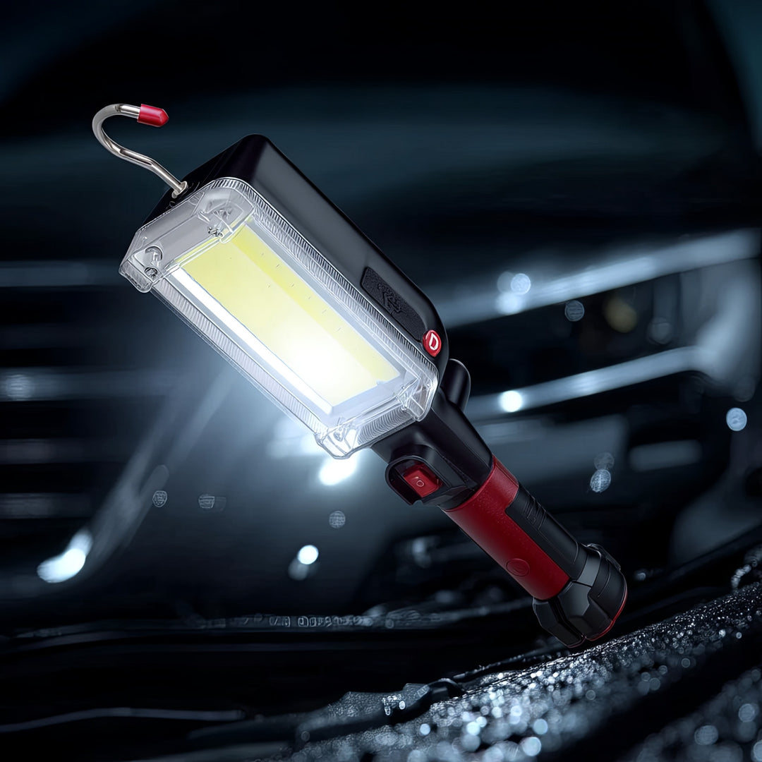 Magnetická dílenská lampa Maclean COB, 2x1200mAh, 700lm, USB Type-C/Micro USB, MCE307